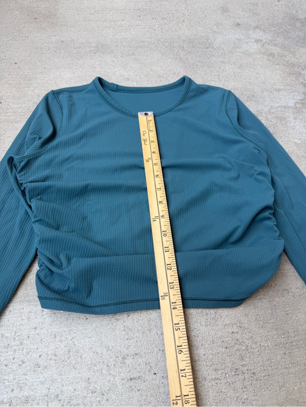 lululemon athletica - All It Takes - Teal Ribbed Long Sleeve Top - Size 6 - Picture 4 of 4